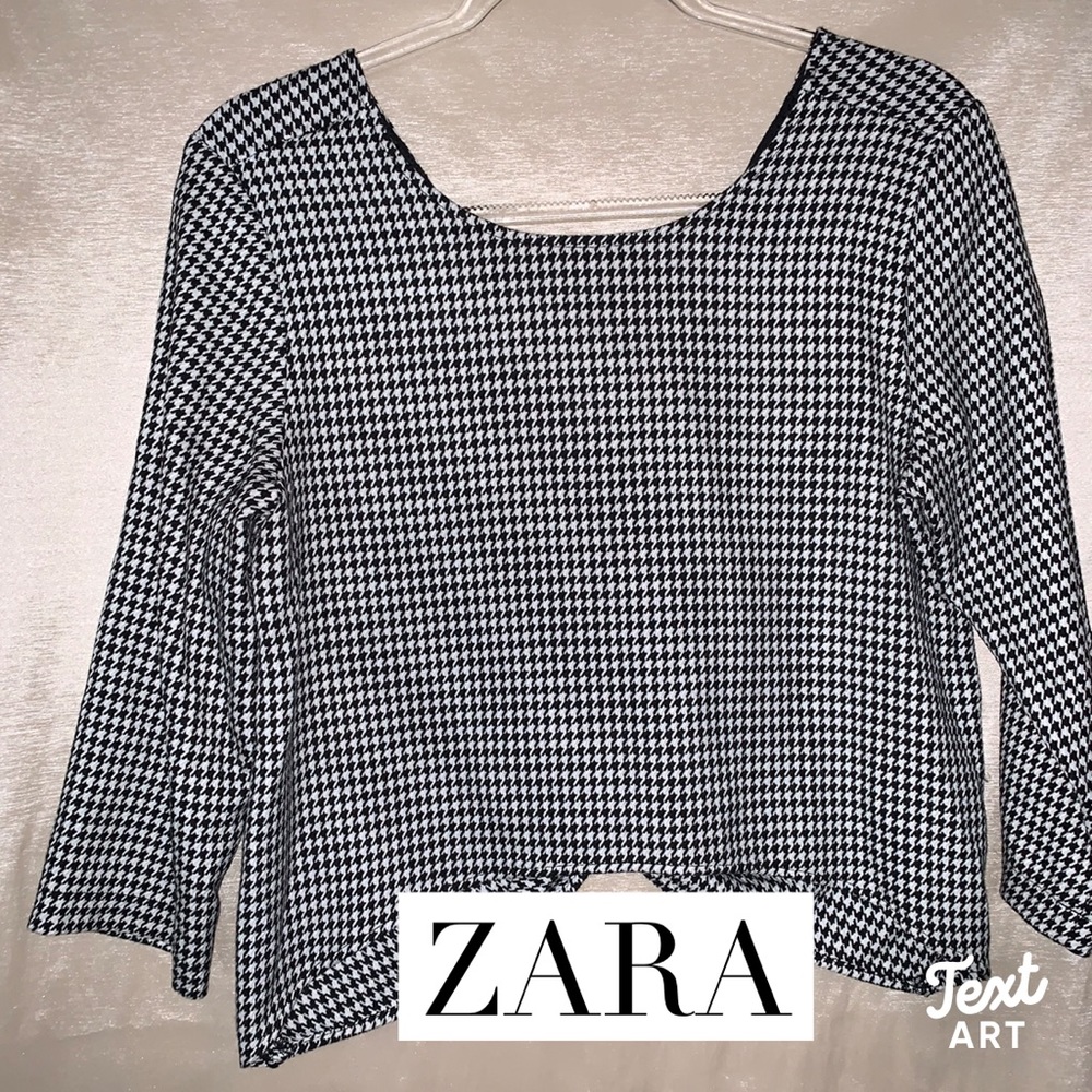 ZARA Houndstooth Top